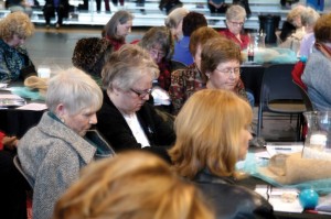 Women from around Oklahoma spend time in prayer during the Women’s Session at the State Evangelism Conference.