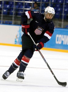 Anne Schleper competes during a women’s ice hockey preliminary round game against Finland in Sochi. photos: David G. Mcintyre