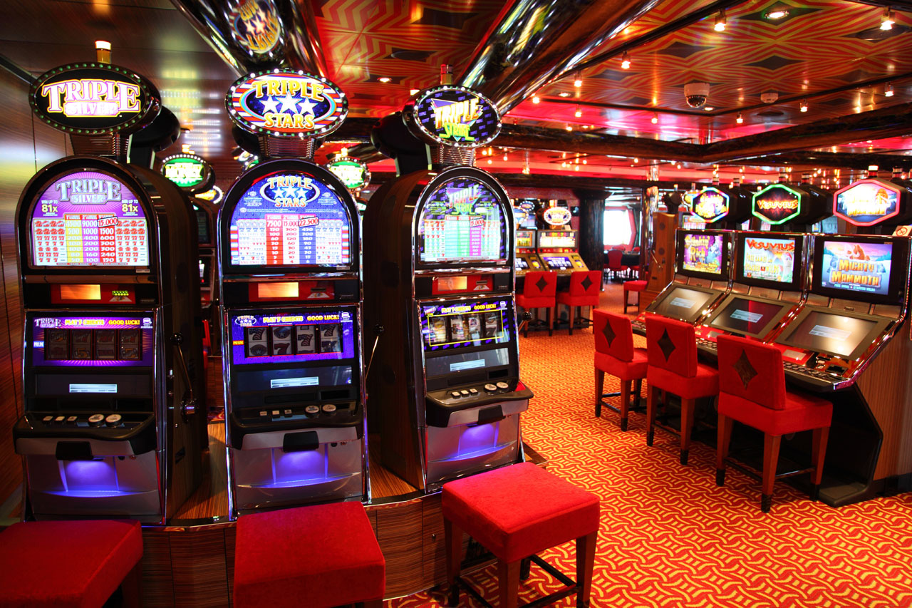 gambling at a slot machine
